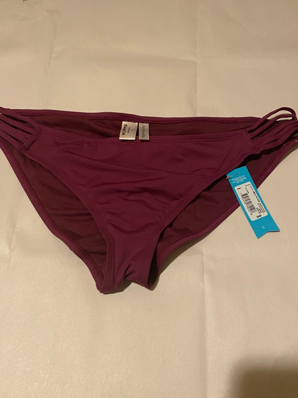 Ambrielle Deep Plum Swim Bikini Bottoms Size L